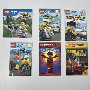 Lot of Lego Scholastic Reader Books 6 Paper Back Level 1-2 City Ninjaga Batman